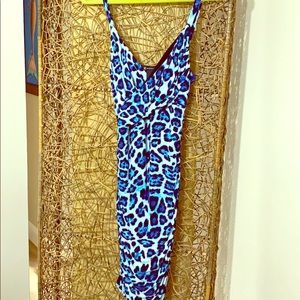 Blue leopard INC dress